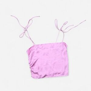 Urban Outfitters pink-lavender satin crop top Size M
